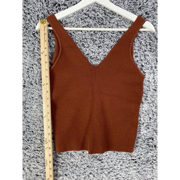 ABERCROMBIE & FITCH Knit Sweater Tank Shell Womens SZ L Ribbed V-Neck Academia - Picture 5 of 5